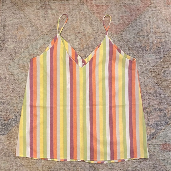 NWT!! FSL Apparel the Amani Multi-Colored Vertical Striped Tank Top - Picture 10 of 10